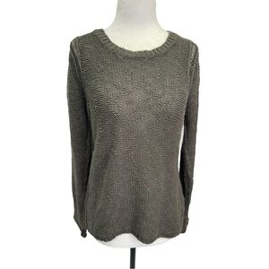 LINE Green Cotton/Linen Pullover Crew Neck Sweater Size S